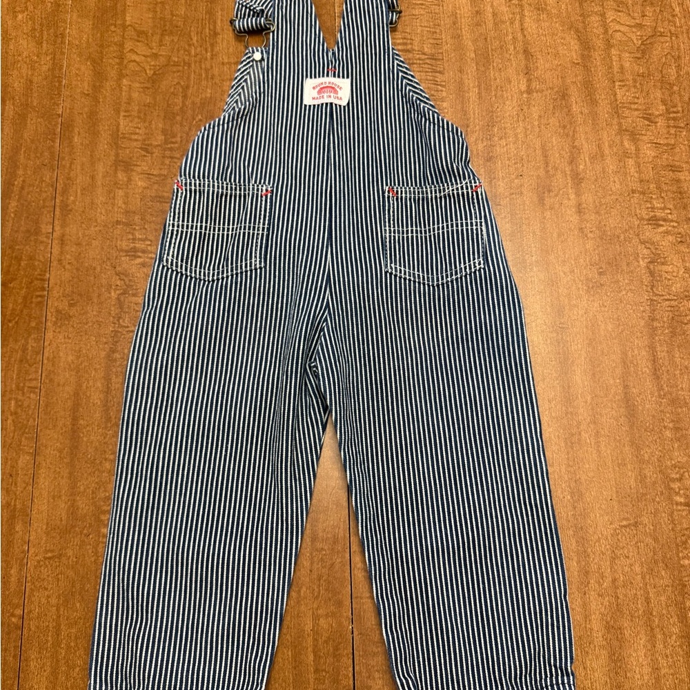 Round House 3T Striped Blue Kids Overalls - Picture 2 of 4